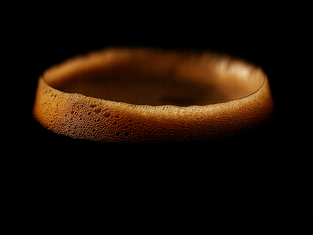 Beer glass with foam